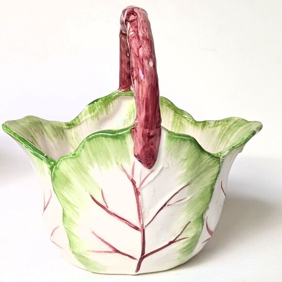 Vintage The Haldon Group Tobacco Leaf Pitcher & Handled Bowl – Hand Painted 1988 - Picture 5 of 11